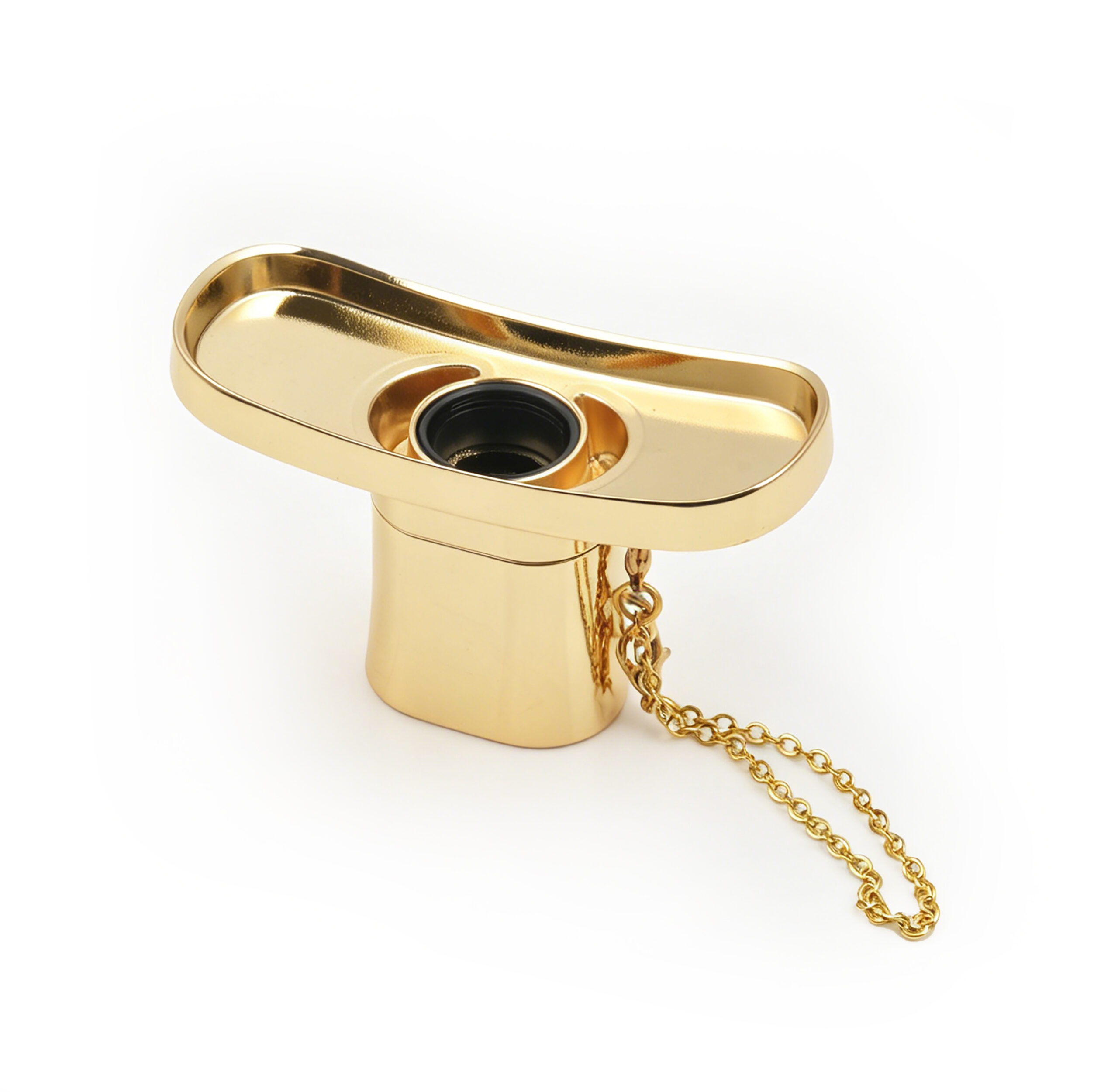Barrel Perfume Cap with Chain - Gold - Image 2