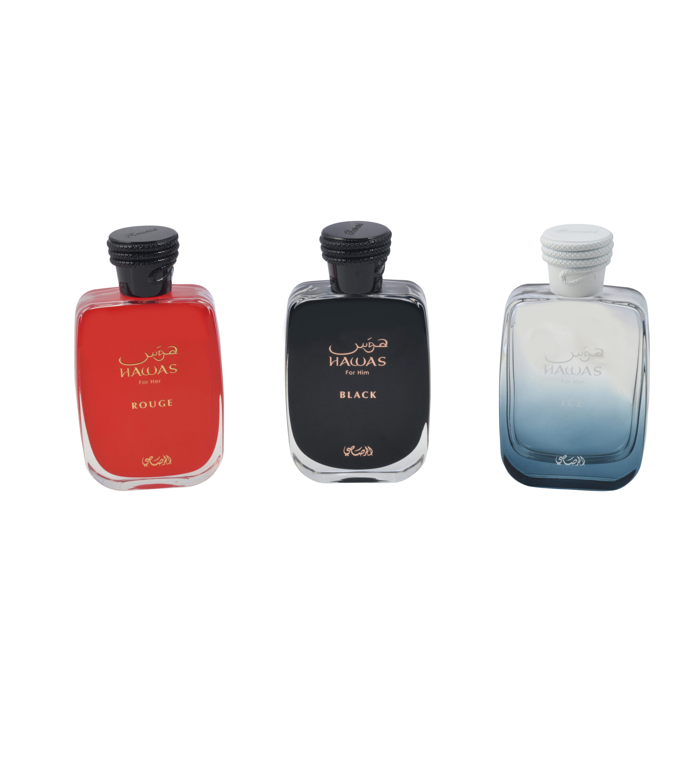 Perfume Bottle Trio - Red Black Blue - Image 2