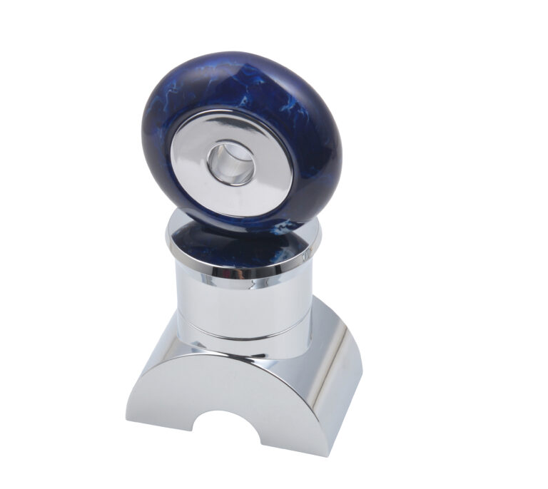 round-perfume-cap-blue-and-silver